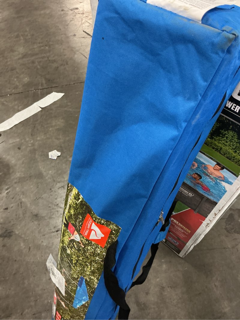 Condition photo showing As Is for ozark trail 10' x 10' instant slant leg pop-up outdoor canopy, blue