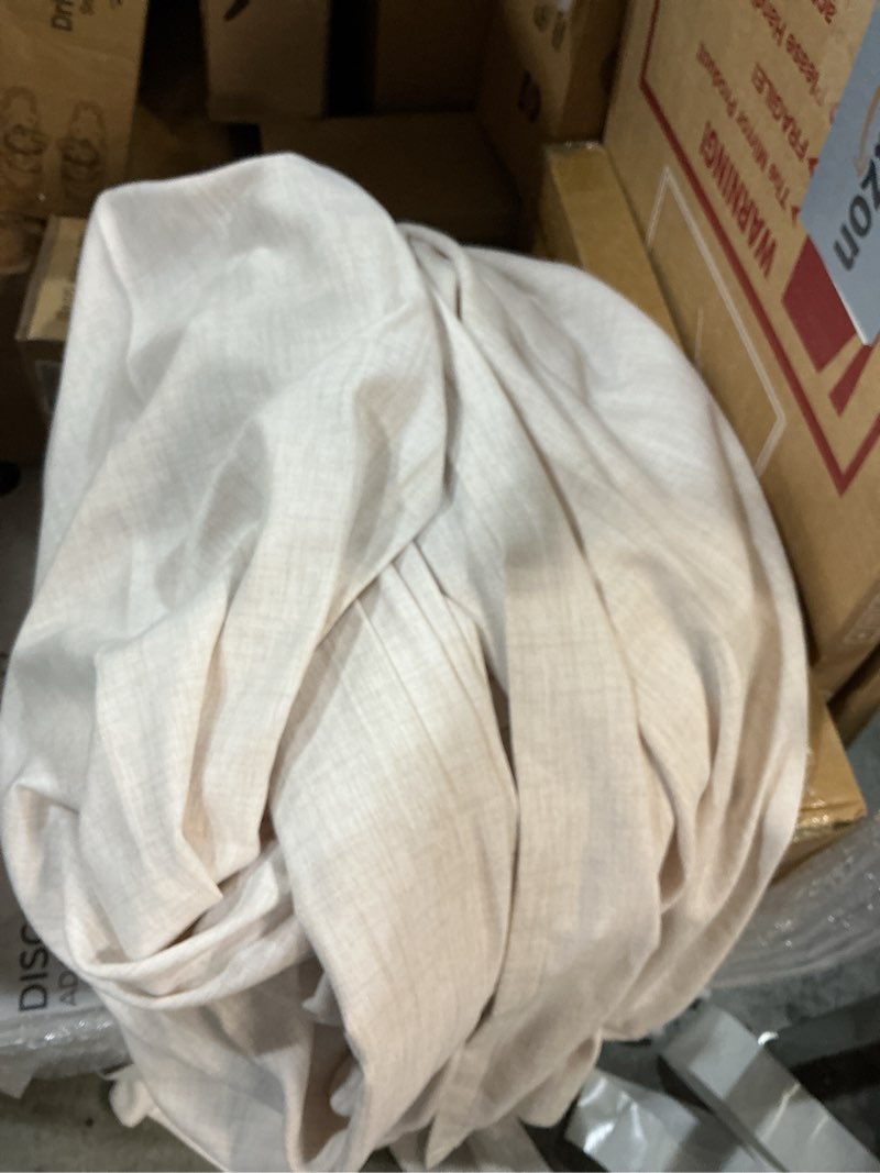 Condition photo showing Good Condition for 100% Blackout Shield Linen Blackout Curtains for Bedroom 84 Inches Long, Back Tab/Rod Pocket Living Room Drapes, Thermal Insulated Blackout Curtains 2 Panels Set, 50" W x 84" L, Cream Cream 50"W x 84"L (Pack of 2)