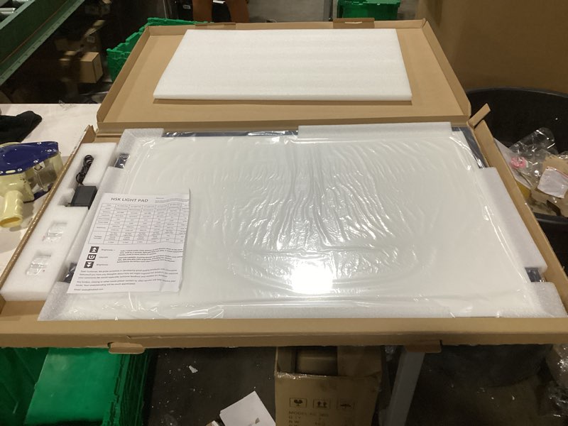 Condition photo showing Good Condition for HSK A1 62 * 88CM Artist Light Box Light Pad Aluminium Frame Super Thin 6.6mm Touch Lock/Unlock Dimmer Button 20W Super Bright LED 5000 lux with 24V 1A Adapter