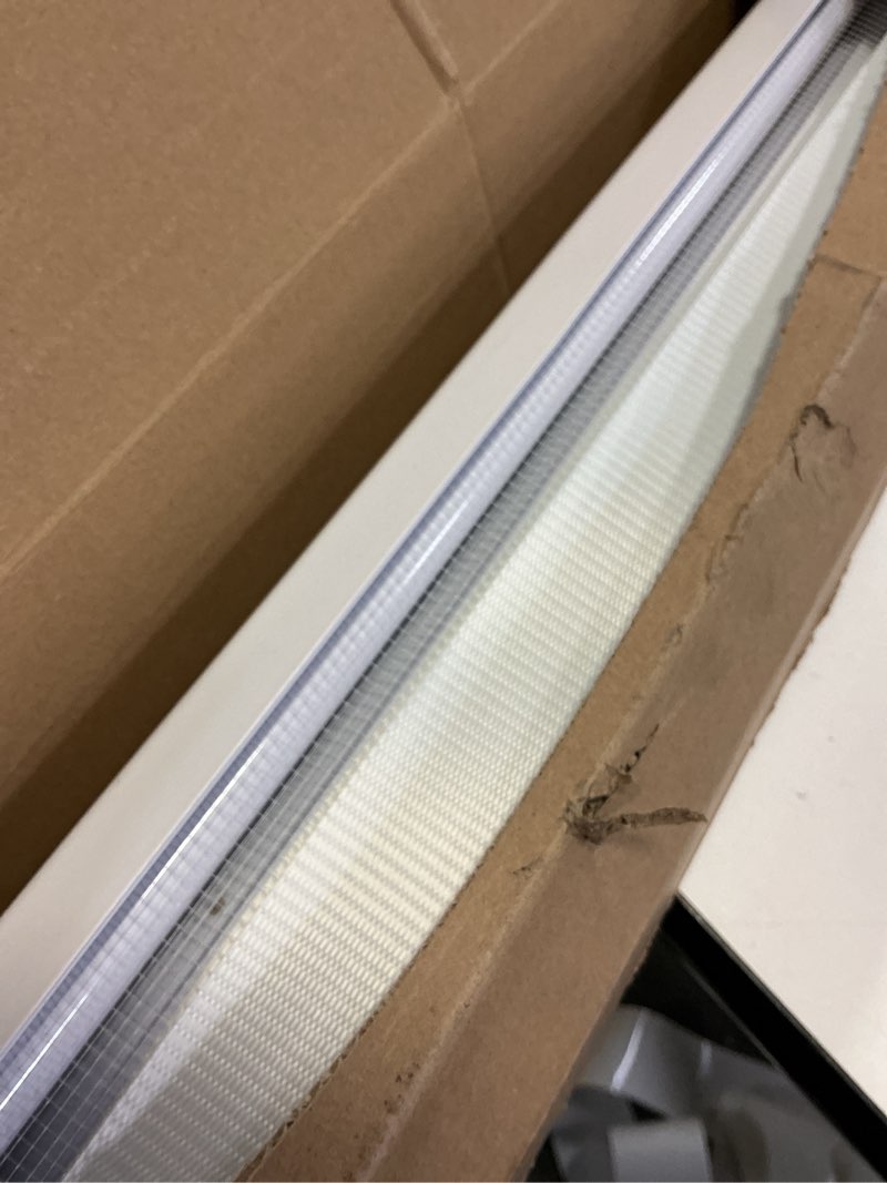 Condition photo showing Good Condition for cordless blackout roller shades blinds for windows free-stop,pull down room darkening with valance,thermal insulated woven fabric window door blinds for home,office,white 34" w x 72" h 34"w x 72"h white
