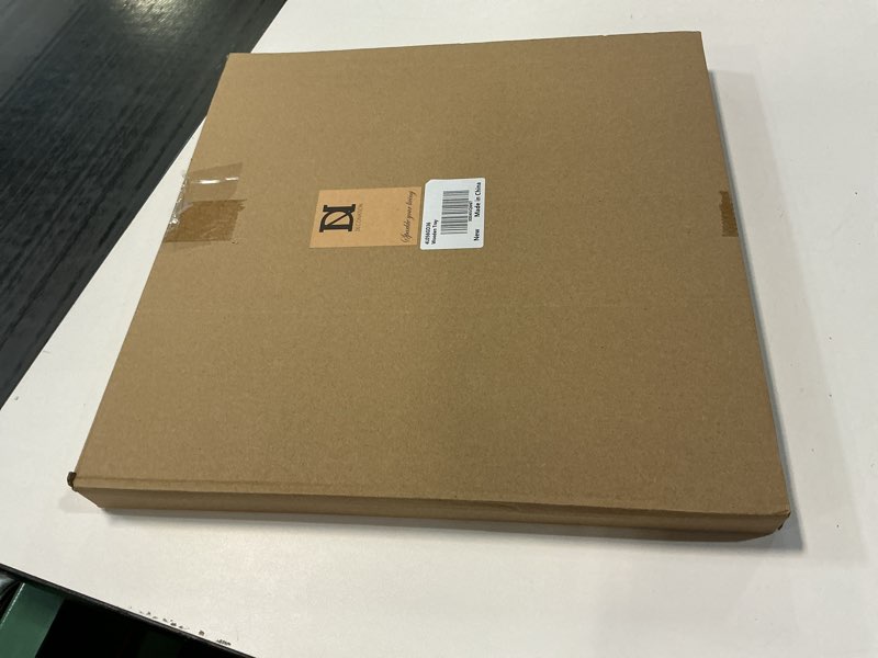 Condition photo showing New/Like New for DN Decoration14 Inch Large Gold Decorative Tray, Round Wooden Trays for Home Decor, Coffee Table Trays Decor for Perfume, Jewelry, Living Room, Table Centerpiece, Bathroom, Ottoman 14" Shiny Gold 14.5"