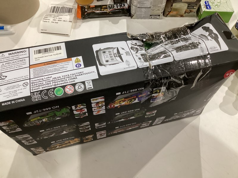 Condition photo showing As Is for Dwi Dowellin Large Flatbed Semi Truck Toy for Kids,Includes Farm Vehicles,Car Toy Birthday Gift for 2 3 4 5 Years Old Boys and Girls Farm Truck