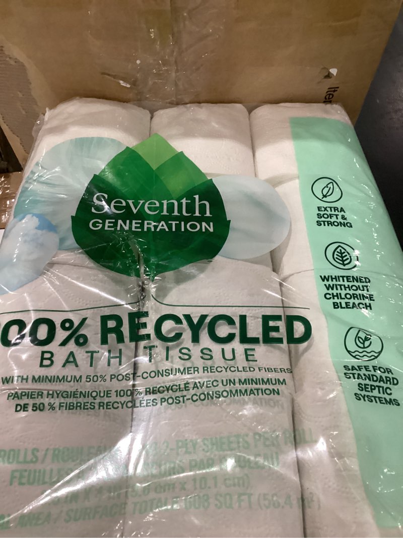 Condition photo showing New/Like New for seventh generation 2-ply recycled bath tissue  24 rolls  5 pack