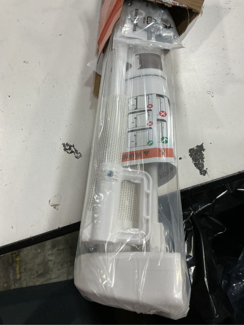 Condition photo showing Good Condition for reinforced 42” extra tall retractable dog gate for doorways, extends up to 60” wide, mesh baby gate, tall baby gates with rods to prevent crawling through retractable pet gate indoor outdoor, white white reinforced 42" tall x 60" wide