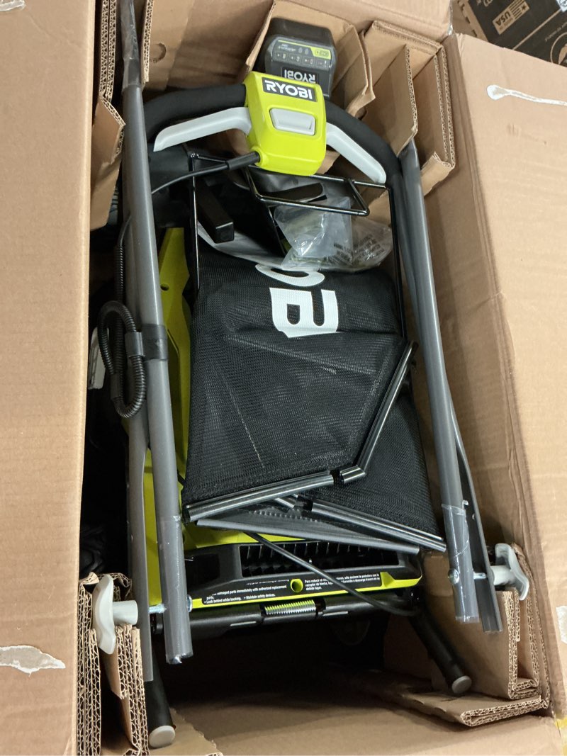 Condition photo showing Good Condition for ryobi one+ 18v 13 in. cordless battery walk behind push lawn mower with 4.0 ah battery and charger