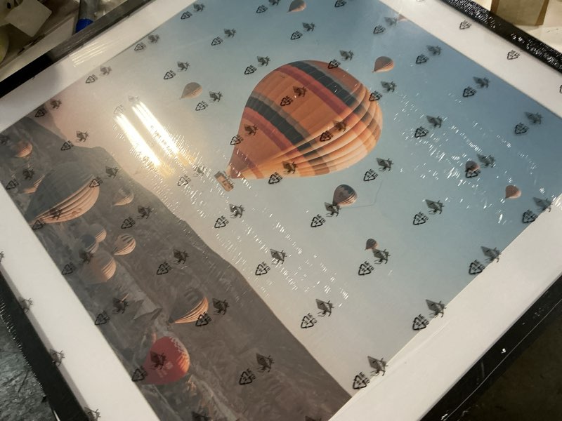 Condition photo showing Good Condition for jcjmy 24x24 picture frame black with 20x20 mat, display photo 20x20 with mat or 24 x 24 without mat, wall hanging large 24x24 poster frame with shatter resistant plexiglass, black black 24x24 inch