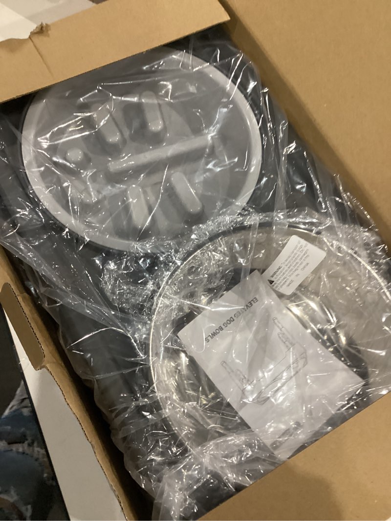 Condition photo showing New/Like New for Elevated Dog Bowls with Slow Feeder, 4 Adjustable Heights Raised Dog Bowl Stand with Two 1.3L Stainless Steel Food & Water Bowls, Adjusts to 2.8”, 8.6”, 10.2”, 11.8” for Large Medium, Small Dog & Cats