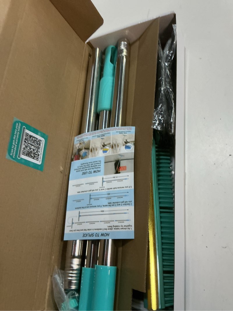 Condition photo showing Good Condition for carpet rake for pet hair removal - 60" adjustable long handle carpet rake, 3 in 1 reusable pet hair removal tool kit, cat dog fur rakes scraper carpet broom for carpets, rugs, mats 60inch green