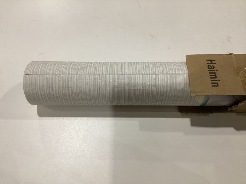 Condition photo showing New/Like New for haimin grasscloth wallpaper textured 24in x 393in fabric contact paper wall paper textured linen peel and stick self-adhesive thick vinyl embossed film wallpaper (beige grey)