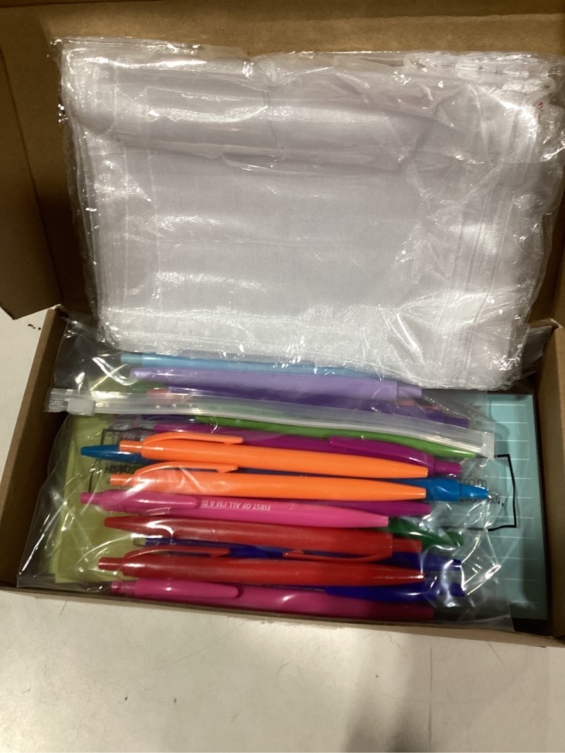 Condition photo showing As Is for Eersida 48 Pcs Staff Employee Appreciation Gifts Bulk Christmas Animals Sticky Notes 30 Sheets of Each and 24 Pens with Organza Bags Christmas Appreciation Gifts Supplies for Office Coworker Employee 24 Christmas Funny