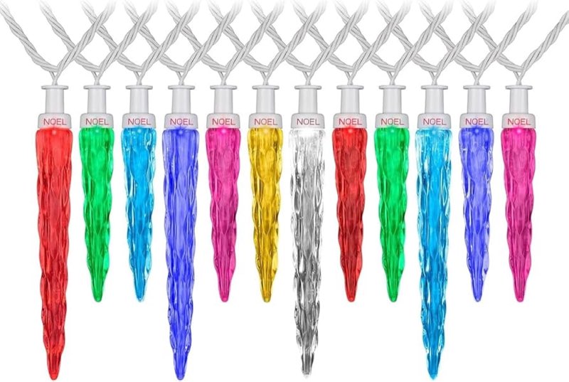 Gemmy Christmas ColorMotion Icicle Light String - S/24 - 7" 5" 5 ...