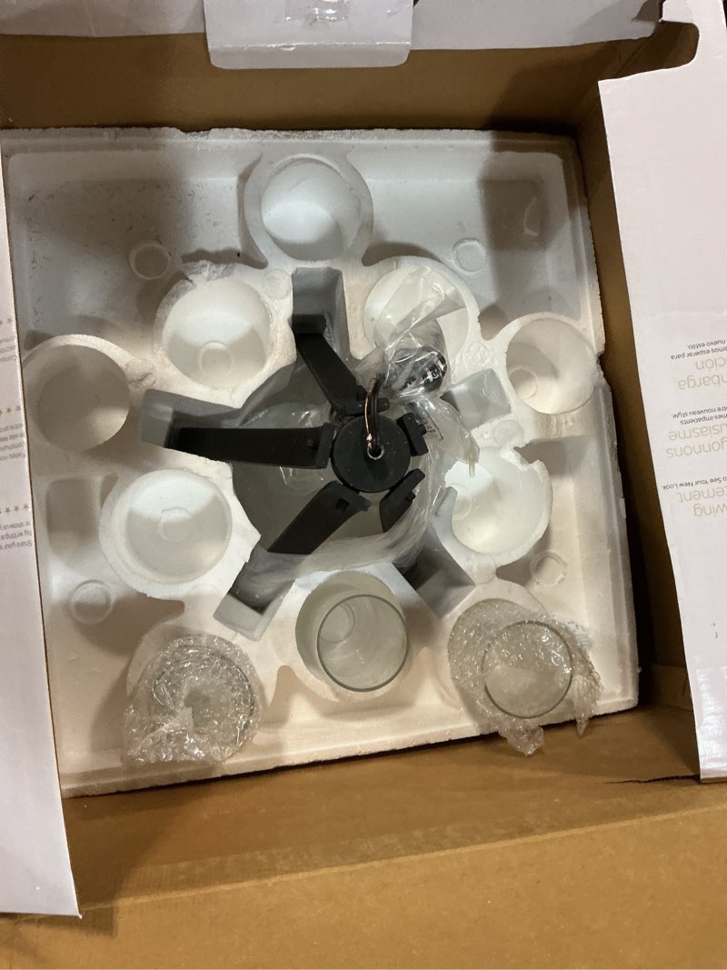 Condition photo showing As Is for (Incomplete). Barrington Chandelier - Distressed Black-34686A | KICHLER LIGHTING