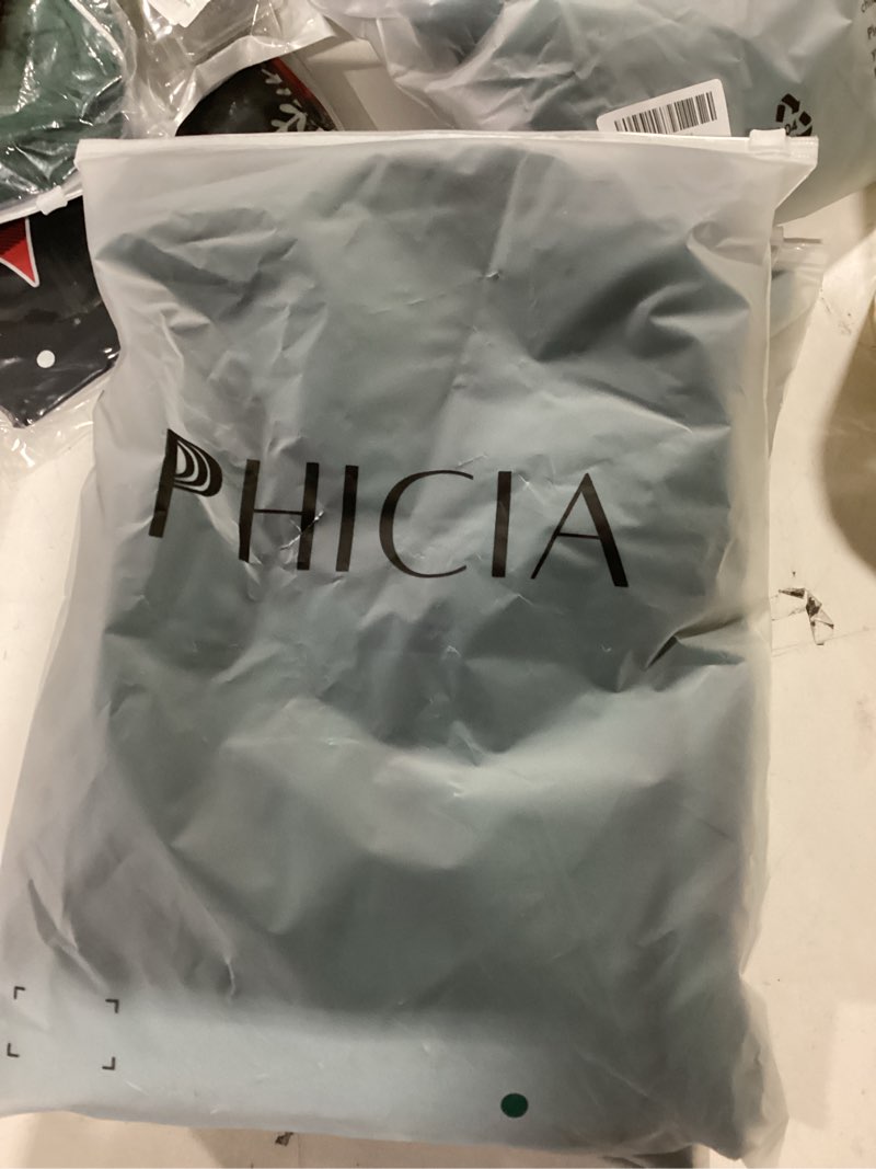 Condition photo showing Good Condition for 2025 Summer Women's Satin Off Shoulder Formal Dress Wedding Guest Elegant Butterfly Sleeve Split Cocktail Prom Midi Dresses Emeralds Large