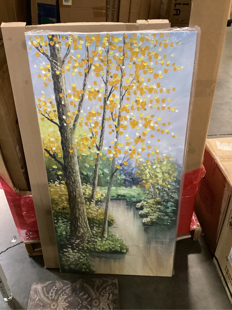 Condition photo showing Good Condition for tyed art-hand painted wall art oil painting landscape,wall art for living room, bedroom office wall decor, modern textured wall art, colorful abstract artwork picture, framed wall art 24x48 inch 48"l x 24"w ty-006