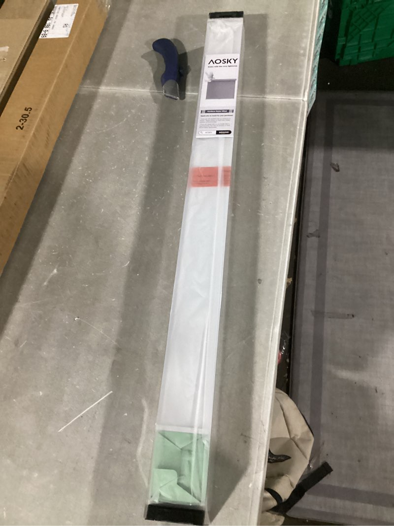 Condition photo showing New/Like New for AOSKY Blackout Roller Shades Cordless Blinds for Windows, Free-Stop Shades with Valance, Thermal Insulated Fabric, UV Protection, Natural Woven Blinds for Home and Office (30.5" W x 72" H, White) White 30.5"W x 72"H