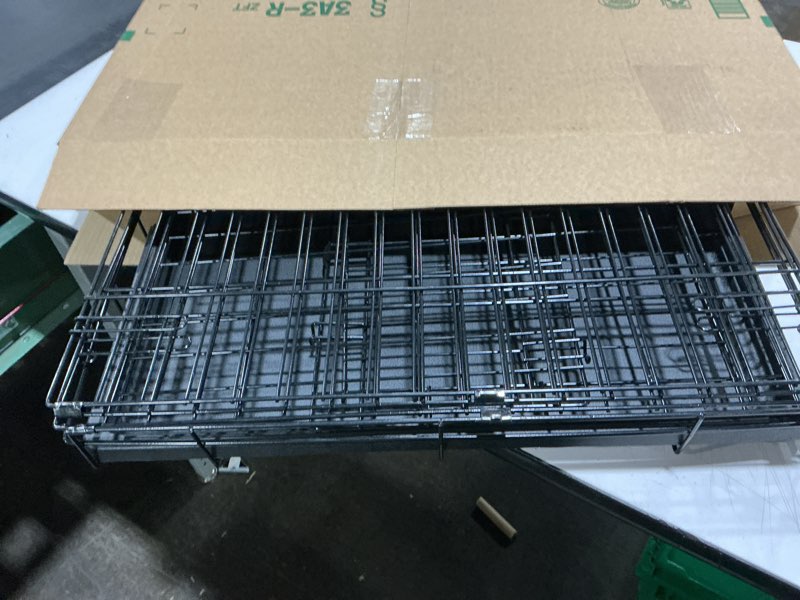 Condition photo showing Good Condition for BestPet | Dog Crate | 18" | Black | Foldable Metal Kennel with Single Doors, Secure Slide-Bolt Latches, Leakproof Tray | Portable Dog Cage for Small Breeds | for Travel, Indoor & Outdoor Use Black 18"