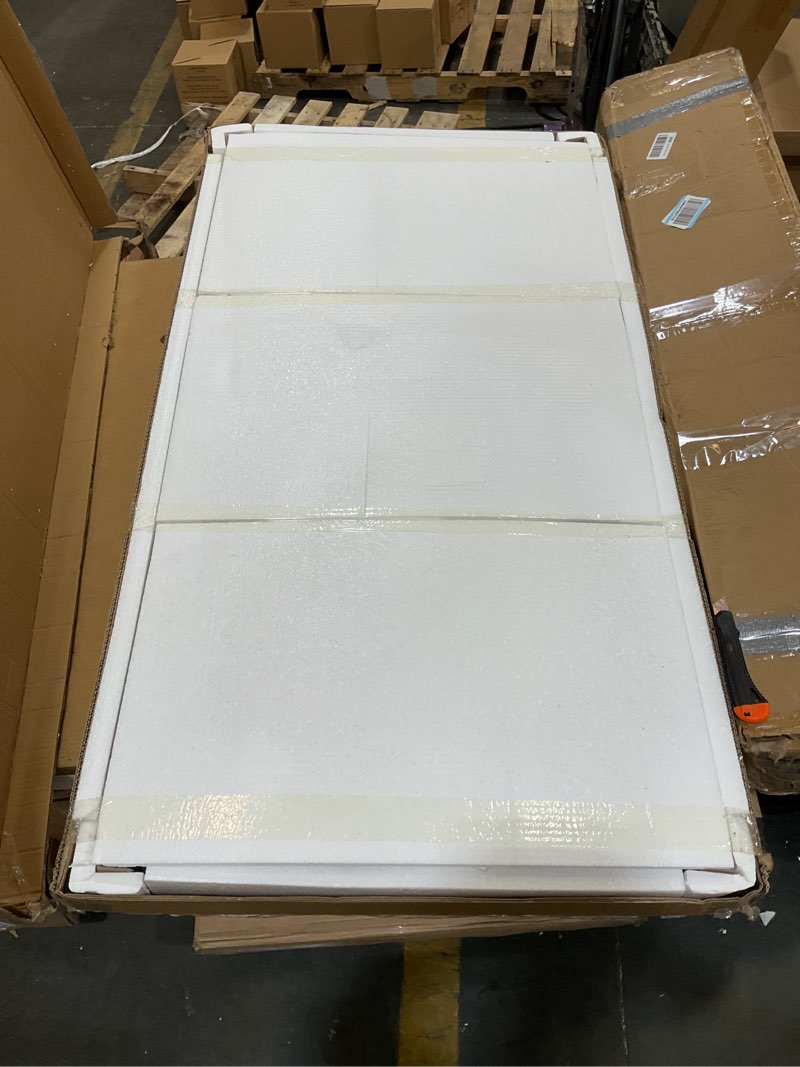 Condition photo showing New/Like New for washer dryer countertop, 54" x 27.55" 2-tier washer dryer topper with edge, for laundry room organization rustic brown