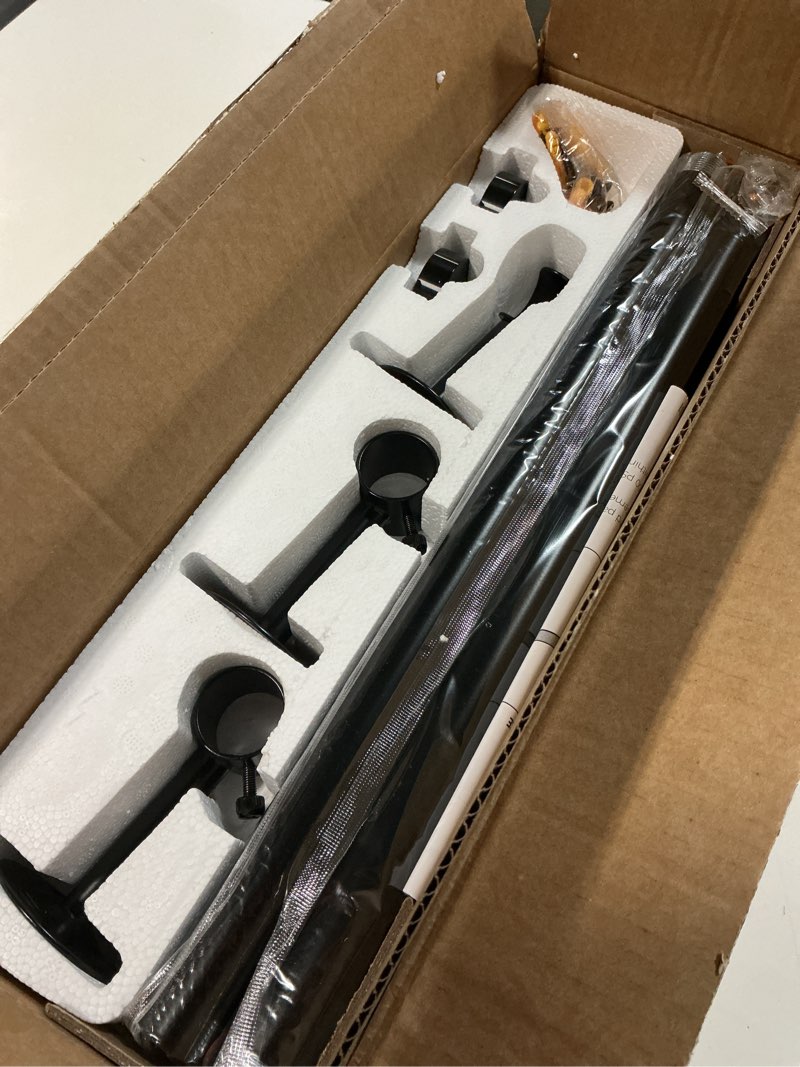 Condition photo showing New/Like New for yafex 2 pack heavy duty curtain rods 32-90 inch, 1 inch adjustable black curtain rod for windows, long window treatment rods set with aluminium finials, modern design