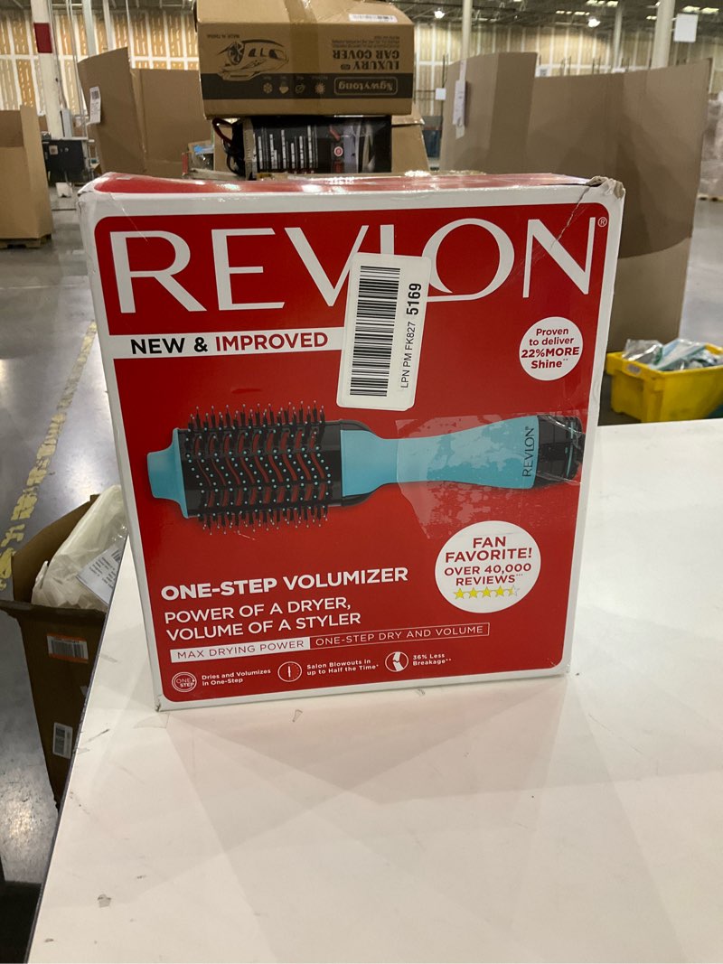 Condition photo showing New/Like New for REVLON One-Step Hair Dryer And Volumizer Hot Air Brush, Mint, Mint Volumizer, 1 Count Mint 1.0 VOLUMIZER