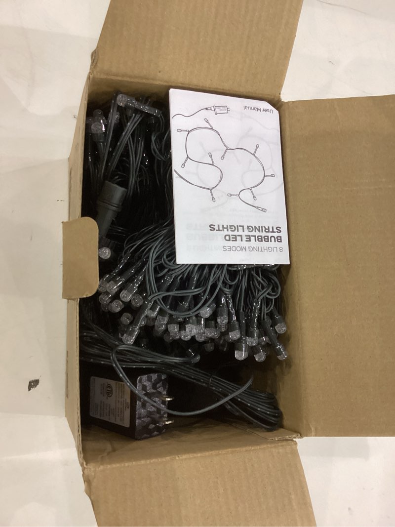 Condition photo showing New/Like New for ULG Upgraded 2-Pack 186FT 500 LED Christmas String Lights, Extendable Waterproof Fairy Lights with Memory Function, 8 Modes, Bubble Bulbs, Warm White, Adapter Included for All Decor Warm White 200+300