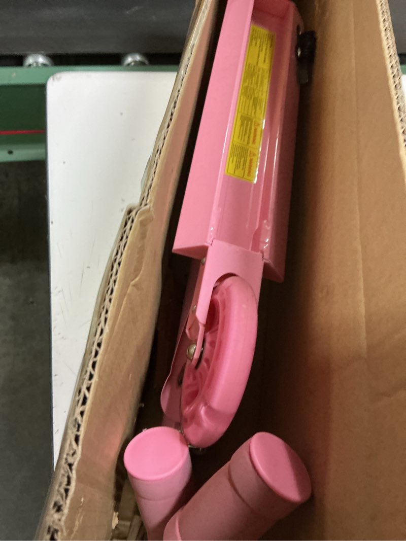 Condition photo showing Good Condition for scooter toys for kids ages 6-12/3-5, christmas birthday gifts for girls boys, easy folding kids scooter with 3 levels adjustable handlebar pink
