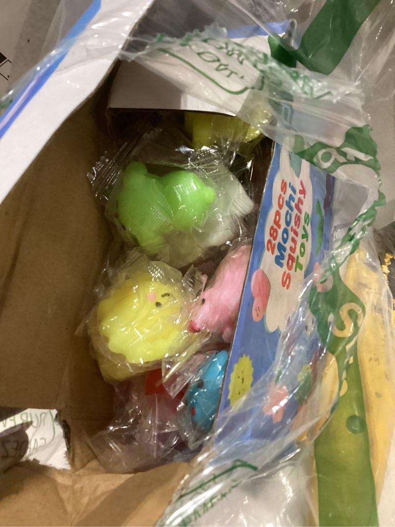 Condition photo showing New/Like New for squishy toys, 28 pack kawaii squishies and cards, gifts for goodie bag stuffers, party favors for kids 4-8 8-12, treasure box classroom prizes mochi squishy cat fidget toys