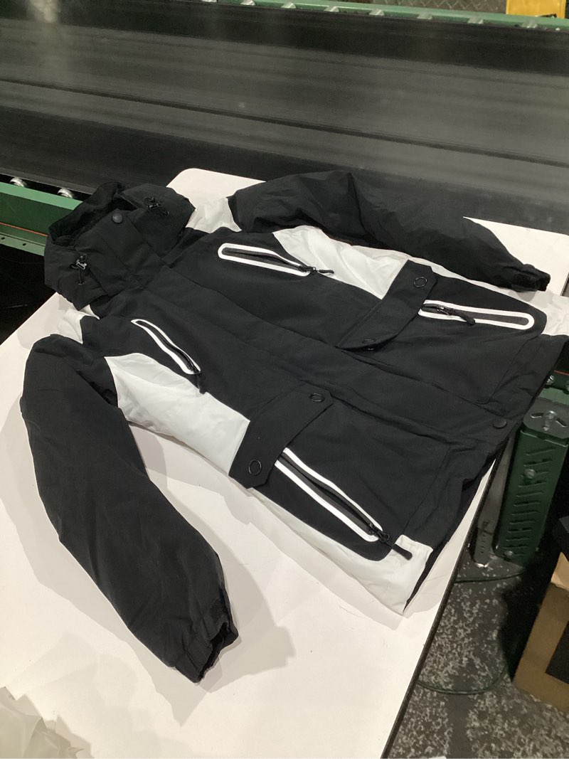Condition photo showing Good Condition for FREE SOLDIER Women's Waterproof Ski Snow Jacket Warm Fleece Lined Winter Rain Jacket with Hood Fully Taped Seams Black White Small