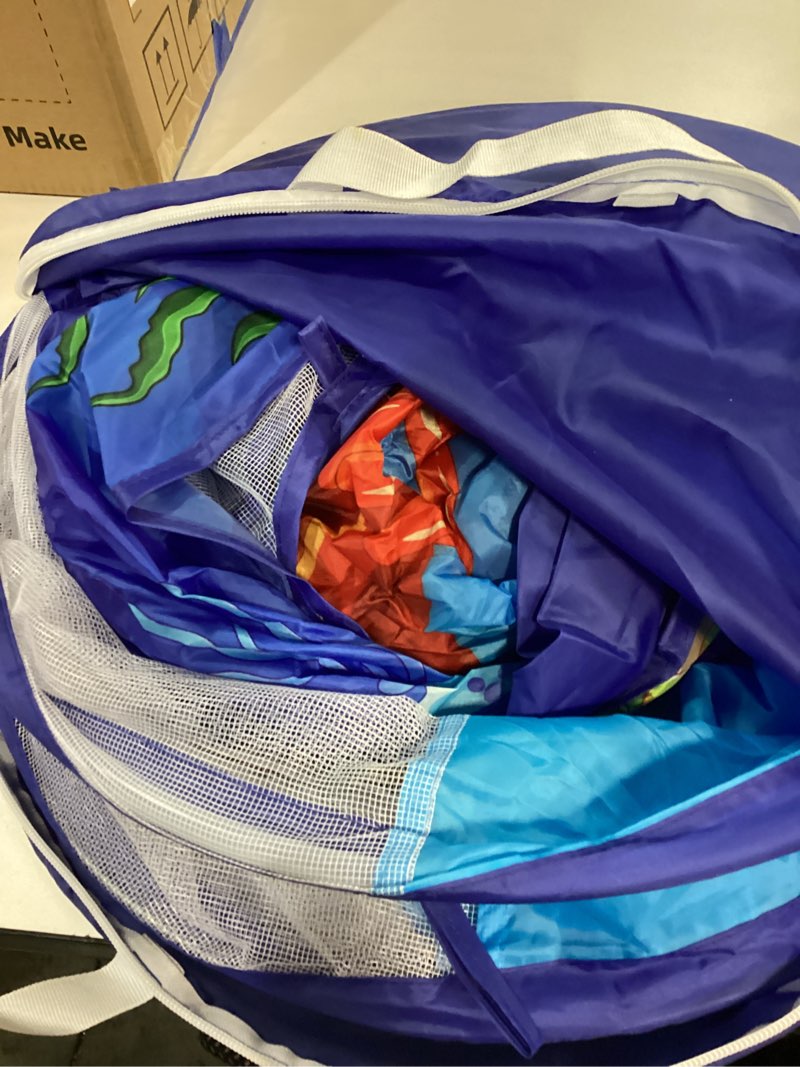 pigpigpen 3 in 1 kids play tent with play tunnel, ball pit, basketball hoop for boys & girls, toddler pop up playhouse toy for baby indoor/outdoor, gift for year old child (ocean 3pc play tent)