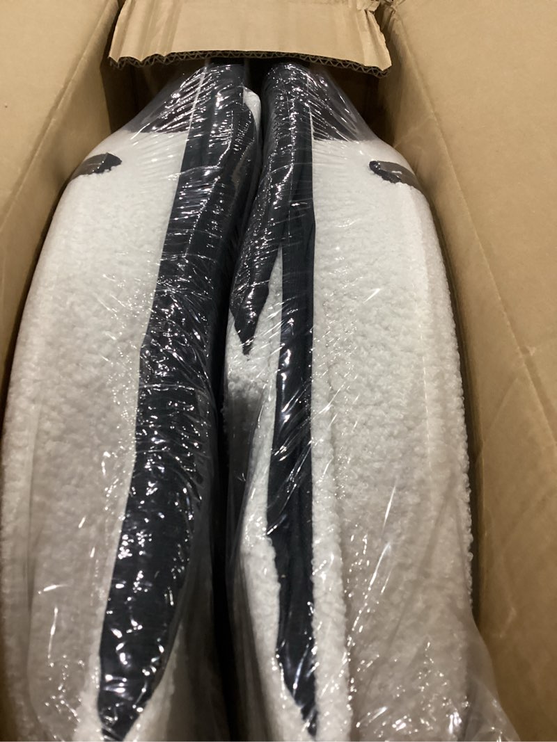 Condition photo showing New/Like New for Large Ottoman with Storage Space, Set of 2 Foldable Footrest Stools, Multifunctional Ottomans Coffee Table (White)