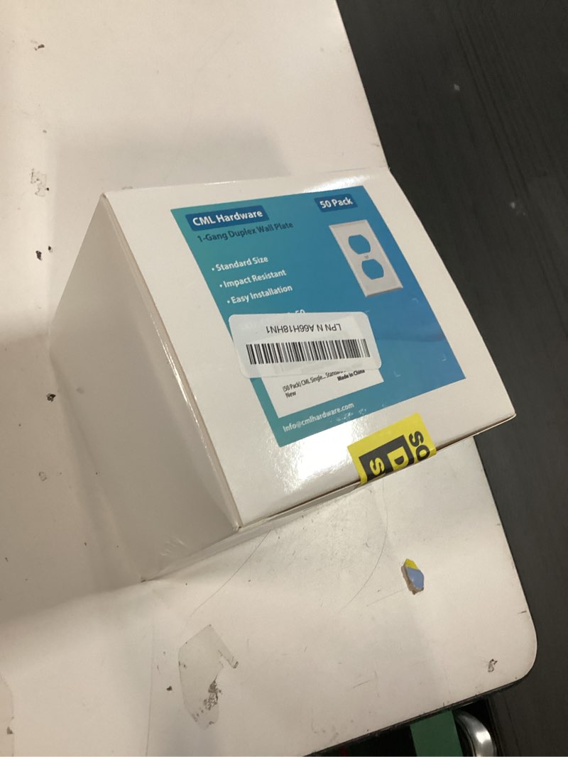 Condition photo showing New/Like New for CML Duplex Outlet Covers, 50 Pack Electrical Outlet Wall Plate, 1-Gang Switch Plates, Dual Receptacle Faceplate, Standard Size 2.76’’ x 4.5’’, Impact Resistant, UL Listed, White, Contractor Pack Duplex - 50PK White