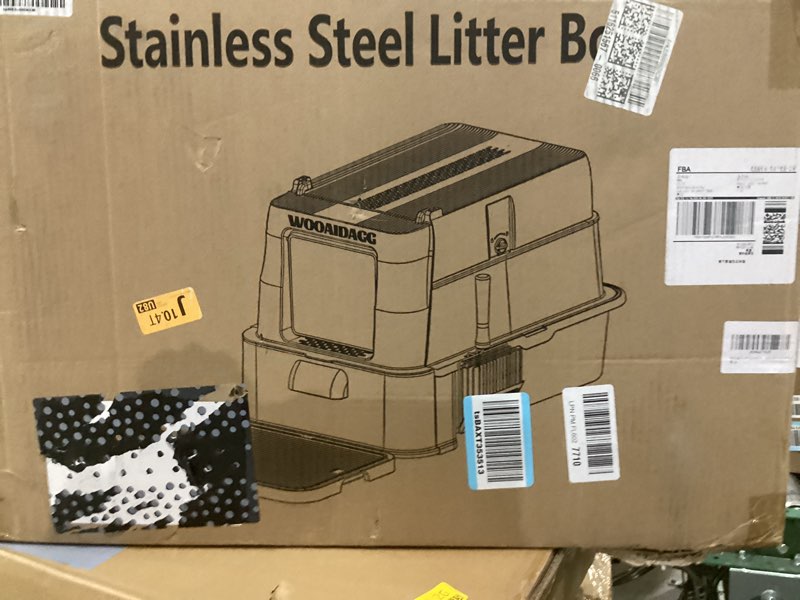 Condition photo showing New/Like New for Wooaidagg Enclosed Stainless Steel Cat Litter Box with Odor Control, Modular Design with Drawer and Flip Door, Easy to Clean and Wash,Non-Stick Interior,Extra Large Size Fits All Cats(Black)