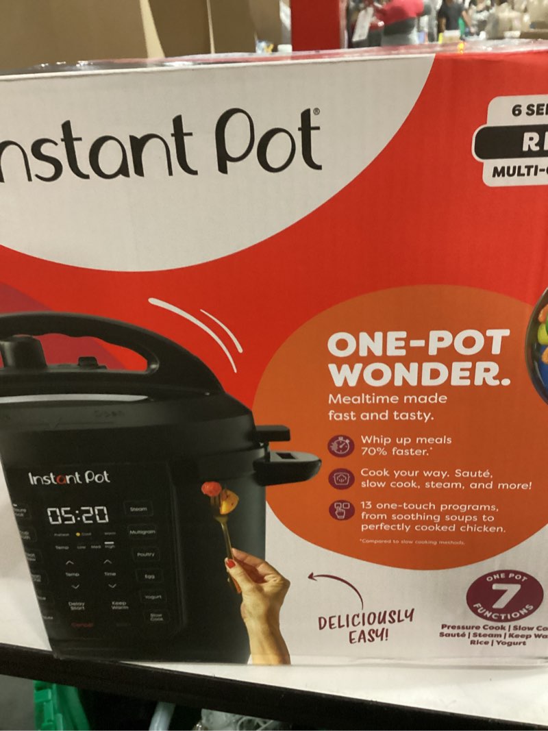 Condition photo showing New/Like New for Instant Pot 6QT RIO 7-in-1 Multi-Cooker, Pressure Cooker, Slow cook, Sauté, Steam, Rice Maker, Yogurt, & Warmer, Black, 6 Quarts