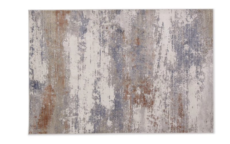  5' x 7' Cream & Light Gray Abstract Rug