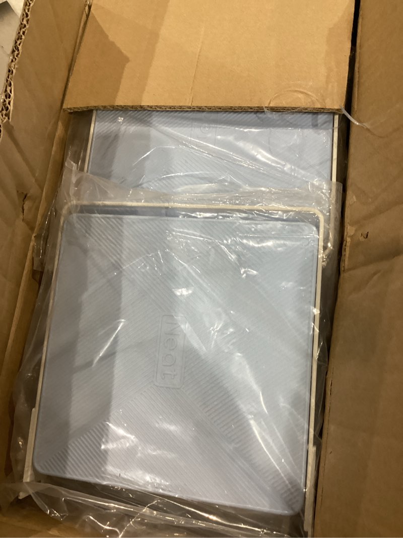 Condition photo showing New/Like New for LAMU Pots and Pans Organizer Rack for under Cabinet, 8 Adjustable Tiers Pan Pot Organizers inside Cabinet with 15" Height, Heavy-Duty Kitchen Organization and Storage Holds up to 12" Cookware, White