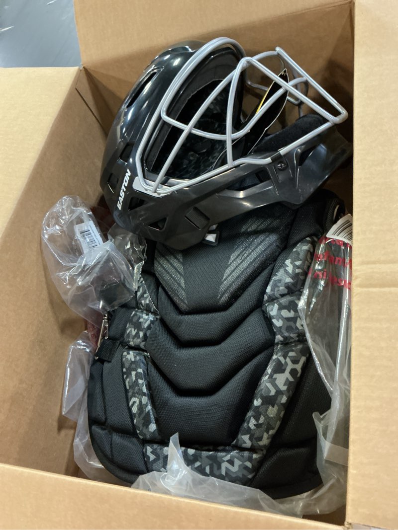Condition photo showing Good Condition for Easton | Gametime 2.0 Baseball Catcher's Equipment | Box Set | NOCSAE Approved | Youth/Intermediate/Adult | Multiple Colors Youth | Ages 9-12 Black/Digi Camo