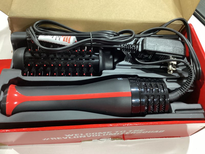 Condition photo showing As Is for revlon one step volumizer plus hair dryer and styler | more volume, less damage, and more styling control for easy and fast salon-style blowouts, plus travel friendly (black) black red 2.0 volumizer plus