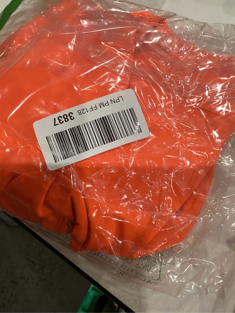 Condition photo showing As Is for ATHX Kids High Stretch Spandex Halloween Cosplay Bodysuit Costume Open Face Unitard Child Full Body Skin Suit Zentai Suit Orange Large