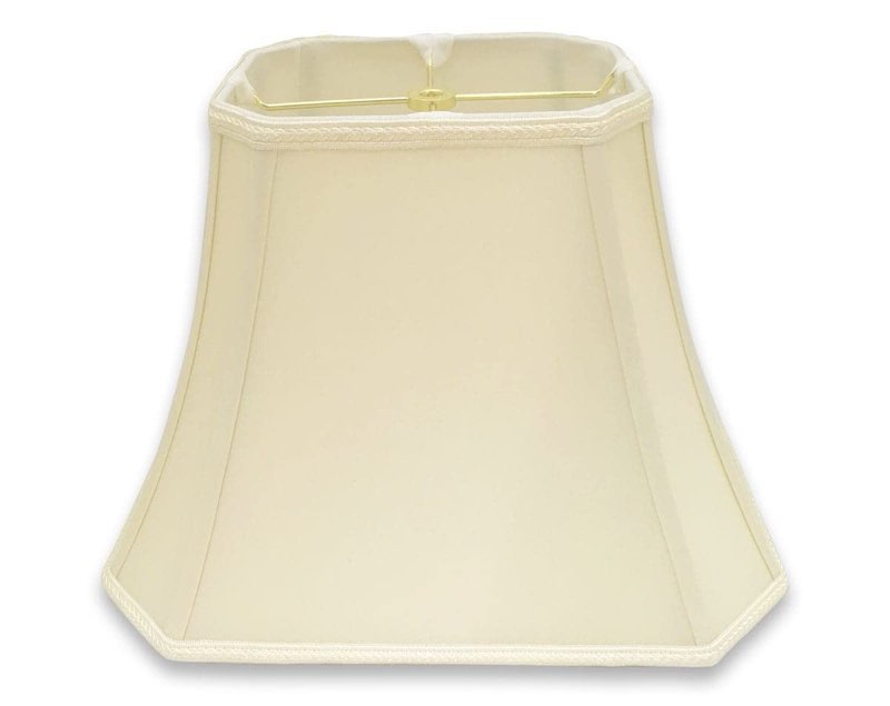 Royal Designs, Inc. Rectangle Cut Designer Bell Shade, Spider Fitter, Eggshell,