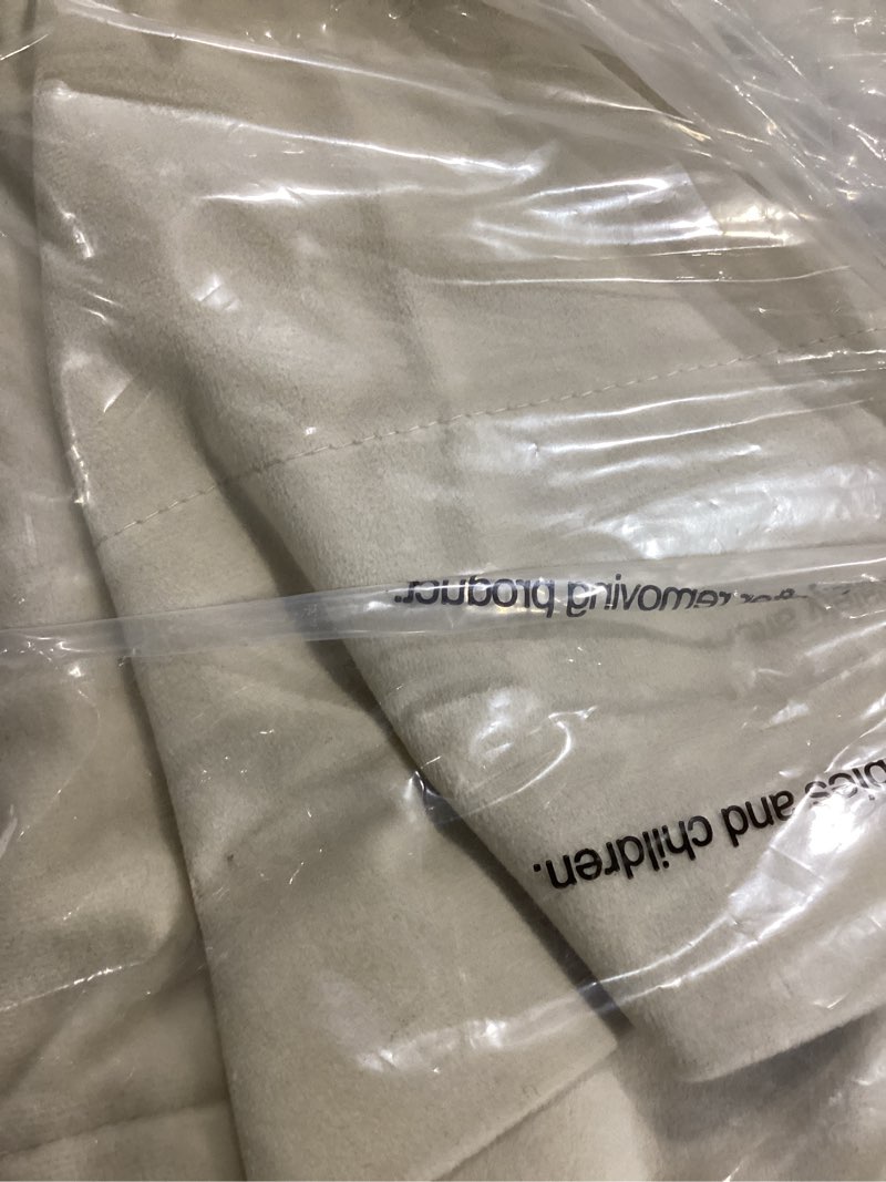 Condition photo showing New/Like New for hpd half price drapes signature plush velvet blackout curtains for bedroom (1 panel), 50w x 84l hotel black out curtains for living room, thermal insulated blackout curtains for windows, angora beige angora beige 50"w x 84"l (pack of 1)
