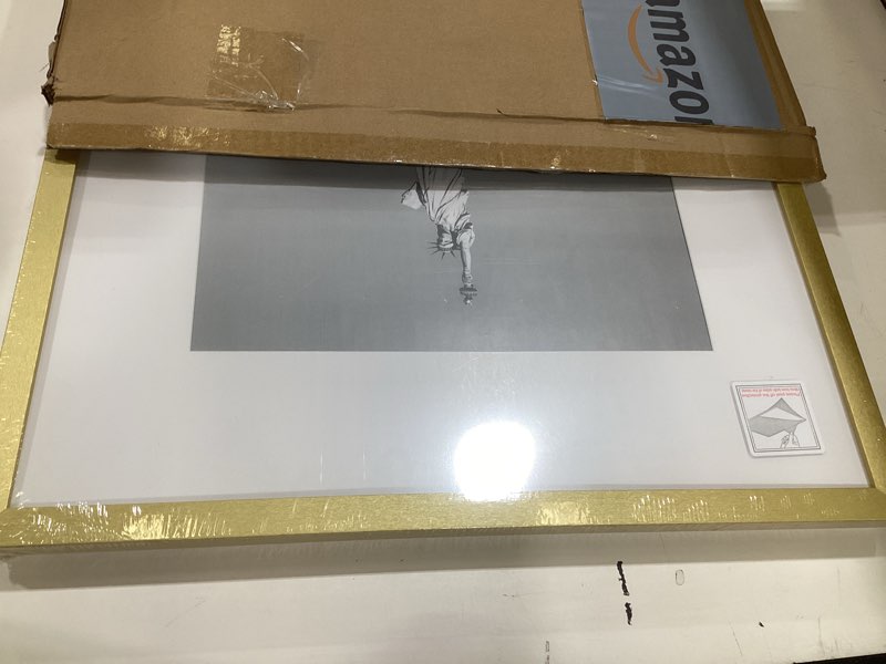 Condition photo showing Good Condition for enjoybasics 16x20 picture frame, display poster 11x14 with mat or 16 x 20 without mat, wall gallery photo frames, gold, 2 pack
