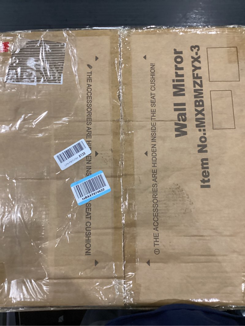 Condition photo showing As Is for Bathroom Mirrors for Over Sink, Round Frameless Mirrors for Wall, 20x20 Inch Beveled Bathroom Mirror, Bathroom Vanity Circle Mirror for Bedroom Living Room Entryway Home Decor Round 20"L x 20"W