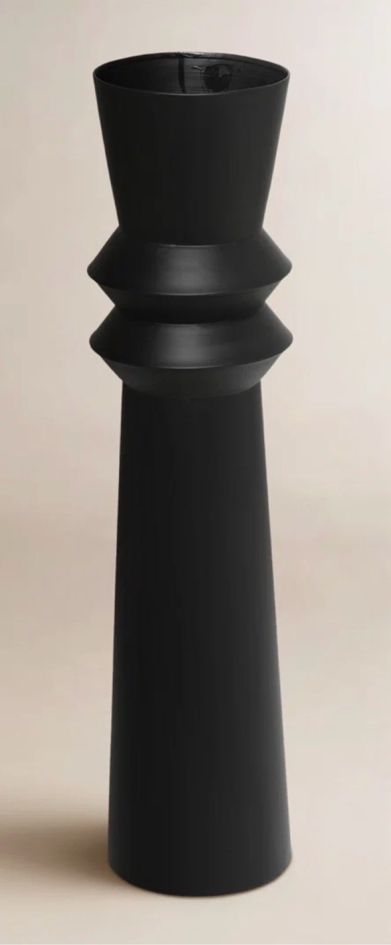 modern black floor vase 24 inch tall, minimalist resin tall vases with weighted base, large home dec