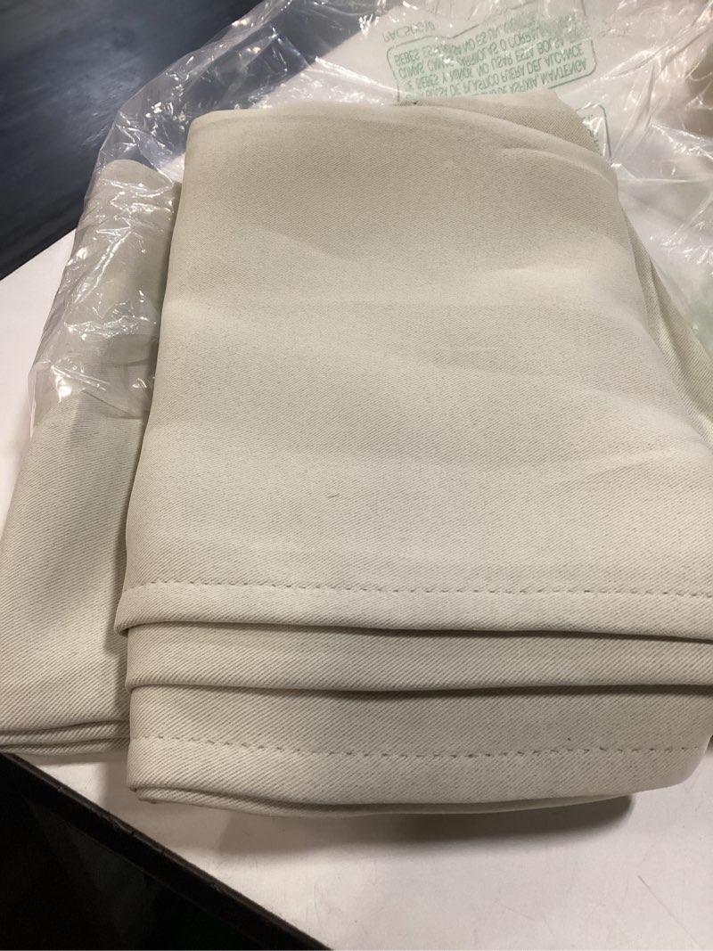 Condition photo showing New/Like New for simplebrand ava natural short blackout curtains for bedroom 54 inches long 2 panels set, solid thermal insulated, energy saving window treatment curtains blackout drapes, w40 x l54 inch, natural natural 40"w x 54"l (pack of 2)