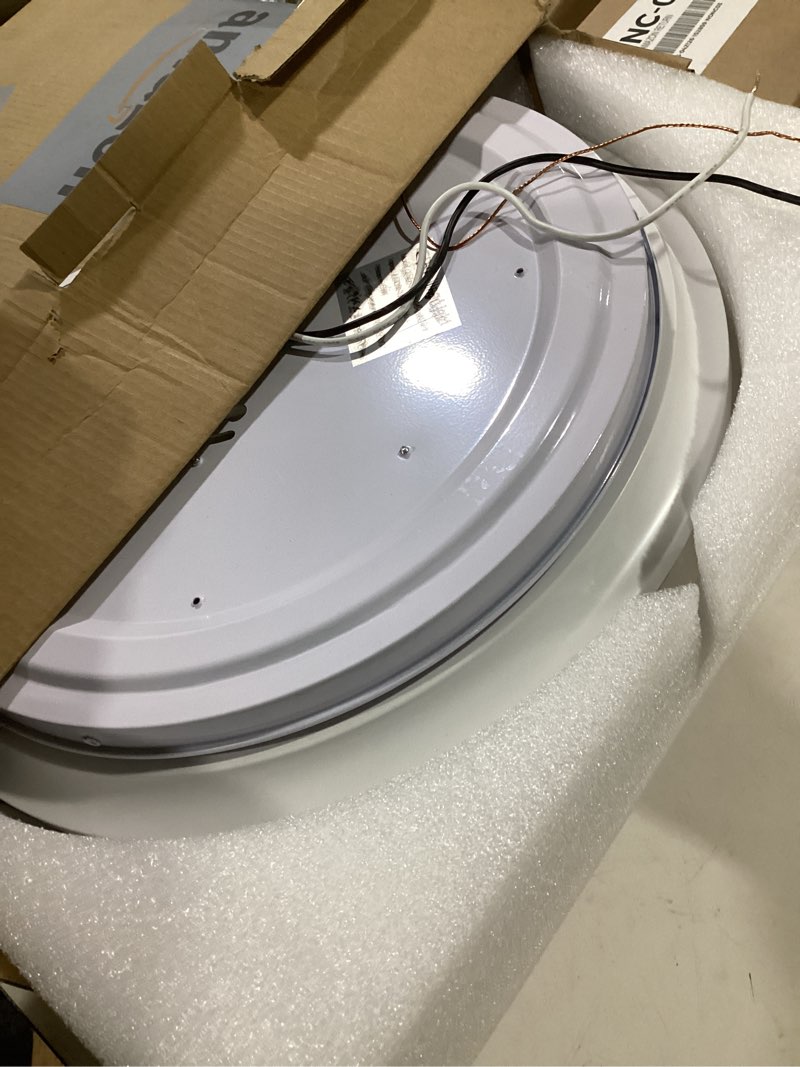 Condition photo showing Good Condition for oowolf flush mount led ceiling light fixture, 2700k-6500k super bright 36w 3600lm 13.78 inch dimmable warm/white light kitchen light modern ceiling lamp for bedroom bathroom, chandeliers with remote 13.78" modern