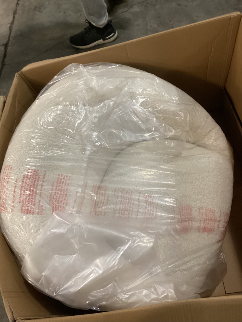 Condition photo showing New/Like New for swivel accent chair faux shearling cream (fa) - room essentials™