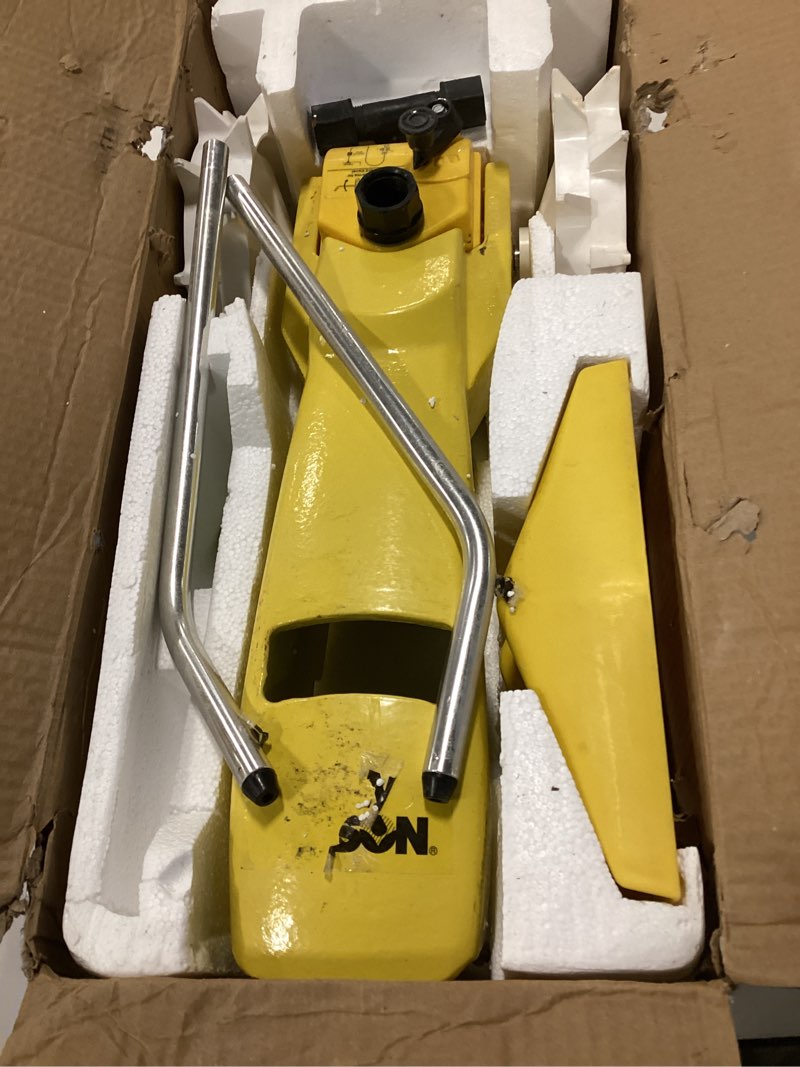 Condition photo showing As Is for Nelson Rain Train 13 500 Square Feet Cast Iron Traveling Sprinkler  Yellow