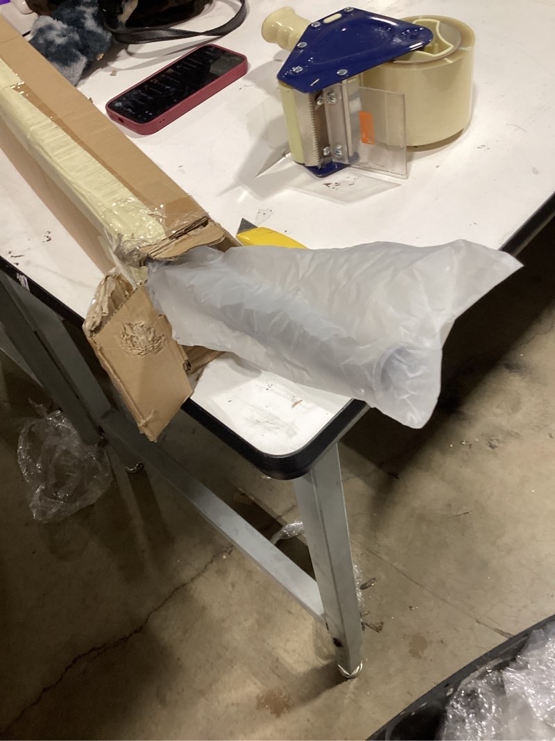 Condition photo showing New/Like New for adjustable curved shower rod, 42-72 inches extra wide shower curtain rod, rust proof, premium stainless steel, curved shower curtain rod for bathroom, need to drill, silver silver 42-72 inches