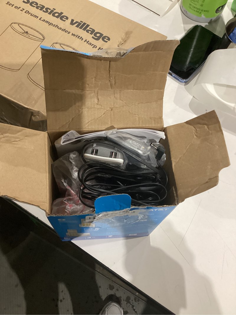 Condition photo showing As Is for at&t el51203 dect 6.0 2-handset cordless phone - full duplex handset speakerphone, caller id/call waiting, backlit keypad & display, intercom, eco mode, white/silver 2 handsets caller id