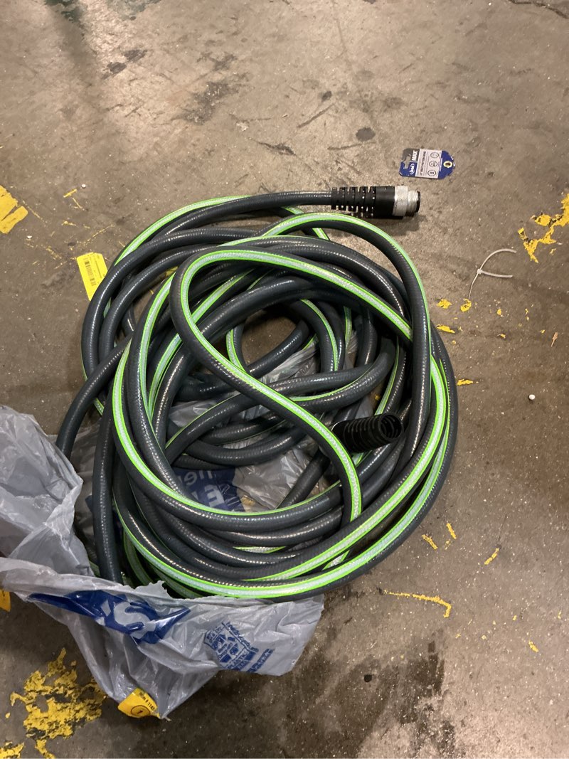 Condition photo showing As Is for (small )neverkink neverkinkfl-ft premium -duty kink free hybrid polymer gray hose
