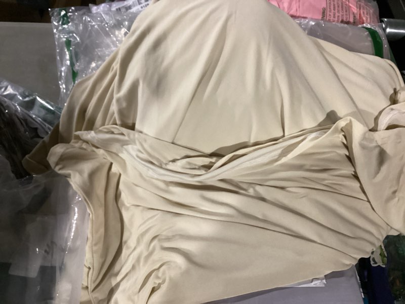 Condition photo showing Good Condition for Beige Spandex Arch Set - Stretchy Wedding Arch Stand Cover - 6FT & 7.2FT Round Top Backdrop for Balloon Party Ornaments
